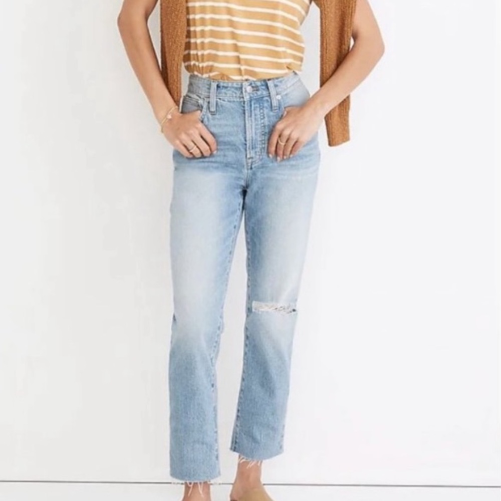 Madewell High Rise Curvy The Perfect Vintage Jean In Coffey Destroyed 26